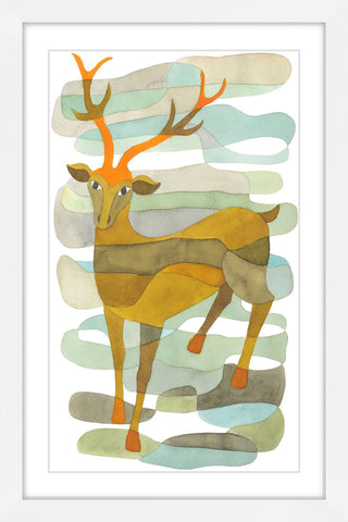 "Stag" Framed Painting Print