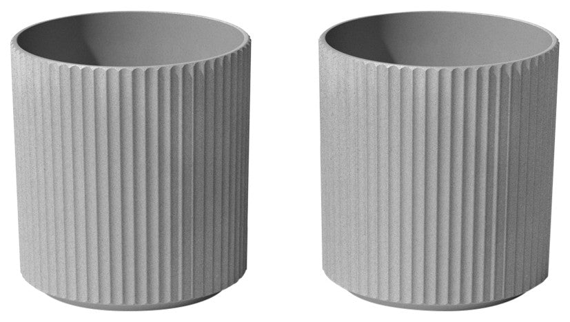 Veradek Demi Series Planter, Gray, 16", 2 Pack