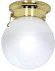 Nuvo 1-Light Incandescent Close-to-Ceiling Light Fixture, Polished Brass
