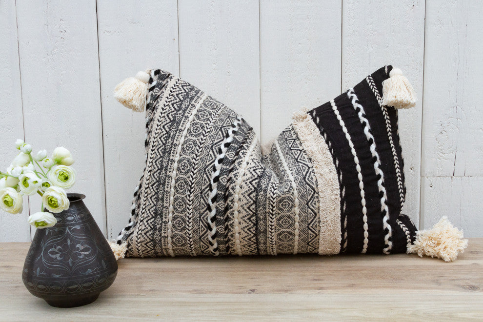 Graphite Gray Nomadic Moroccan Lumbar Pillow