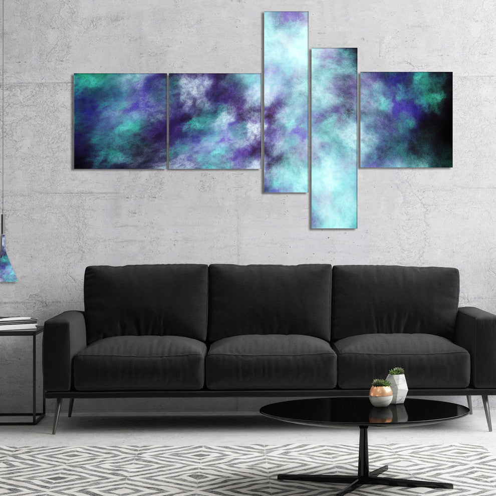 Perfect Flowery Starry Sky, Abstract Canvas Art Print, 60"x32", 5 panels