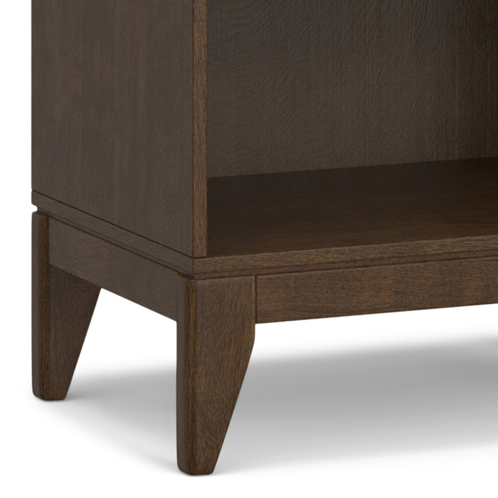 Harper Solid Hardwood 5 Shelf Bookcase, Walnut Brown