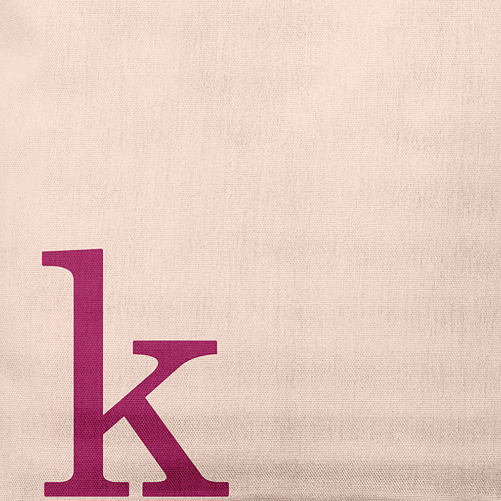 26"x26" Modern Monogram Decorative Throw Pillow, Dusty Rose