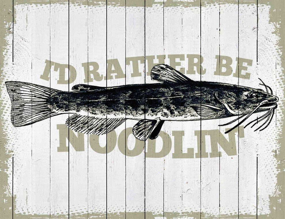 "Catfish Noodlin" Painting Print on Canvas by Saturday Evening Post