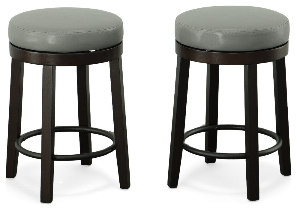 Era Swivel 24" Counter Stool, Gray and Espresso