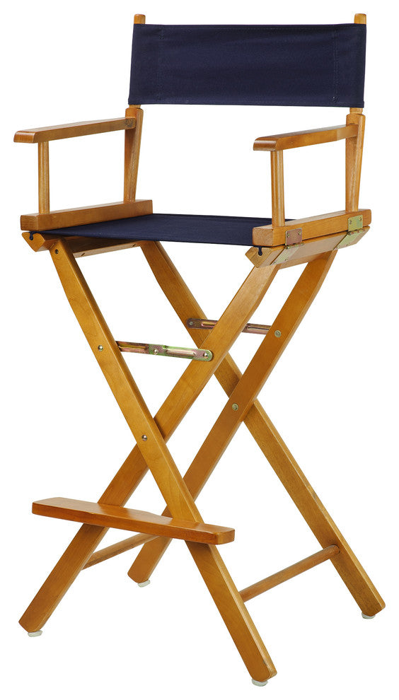 030" Director's Chair Honey Oak Frame-Navy Blue Canvas