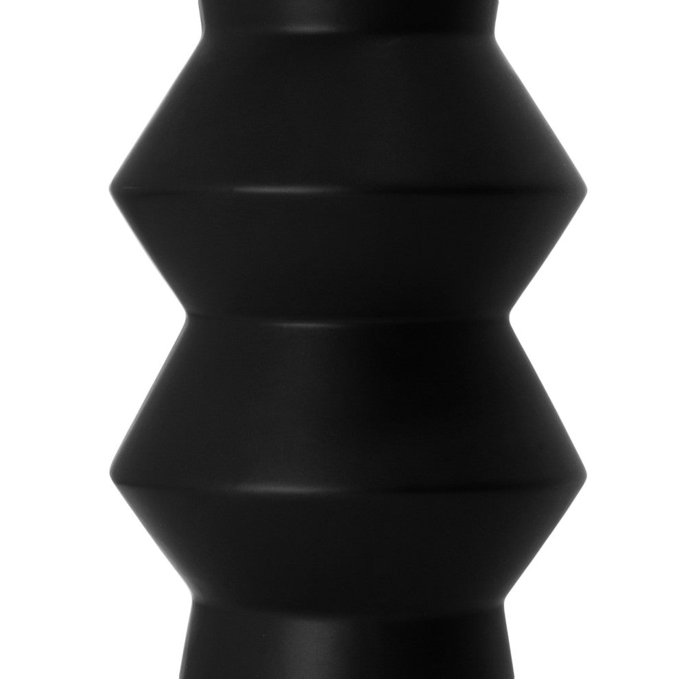 American Art Decor Contemporary Black Shaped Ceramic Vase 11"