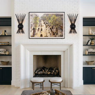 18" H 2-Light Black Starburst Wall Sconce Light