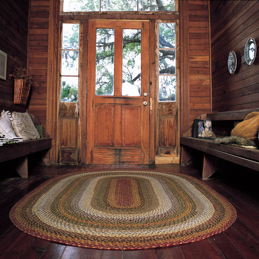 Homespice Decor Pumpkin Pie Cotton Braided Rug 2' x 3' (Rectangle)