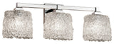 Veneto Luce Regency 3-Light Bath Bar, Oval, Polished Chrome, Lace Shade