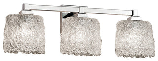 Veneto Luce Regency 3-Light Bath Bar, Oval, Polished Chrome, Lace Shade