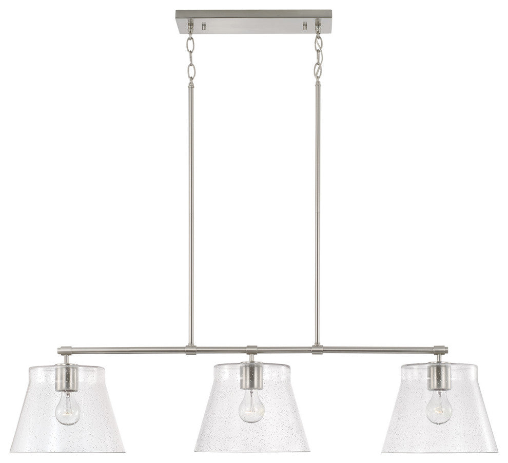 Capital Lighting 846931 Baker 3 Light 45"W Linear Chandelier - Brushed Nickel