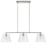 Capital Lighting 846931 Baker 3 Light 45"W Linear Chandelier - Brushed Nickel