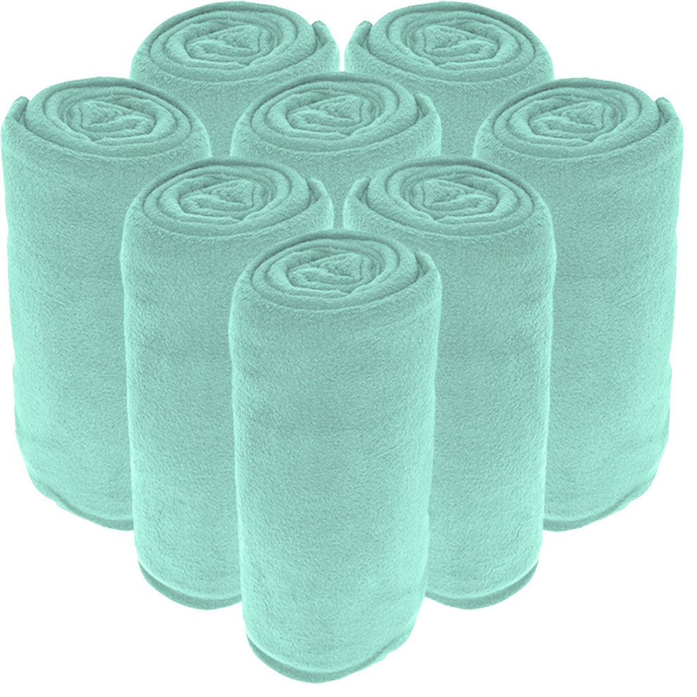 Bare Home Bulk Microplush Blankets, Turquoise, Twin/Twin Xl, Set of 8