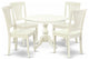 5 Pc Dining Set, Linen White Table, 4 Linen White Chairs, Linen White