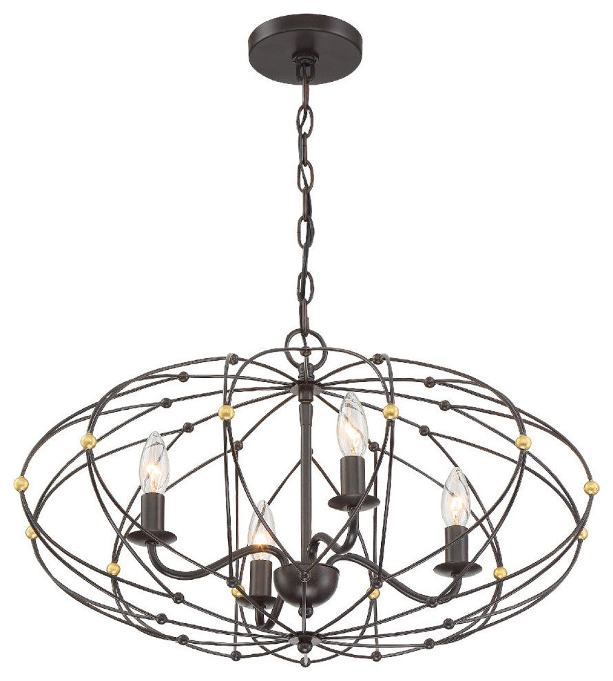 Zucca 4 Light English Bronze Chandelier