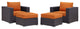 Espresso Orange Convene 4-Piece Outdoor Patio Sectional Set