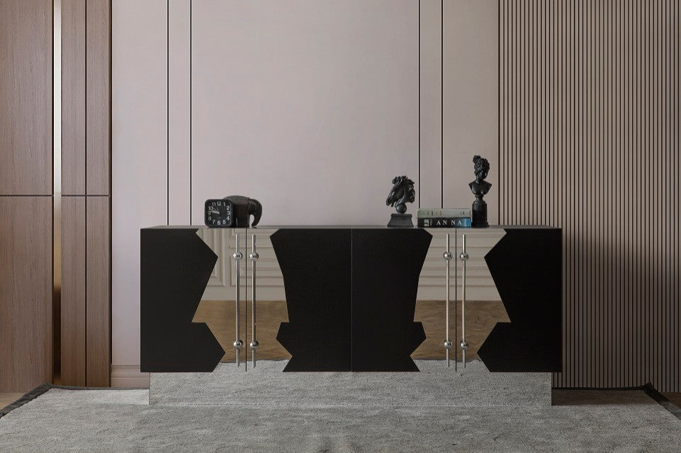 Callista Sideboard, Black and Silver