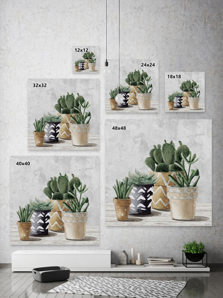 "Triangle Pots" Painting Print on Wrapped Canvas
