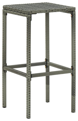 vidaXL Bar Stools With Cushions 2 pcs Gray Poly Rattan