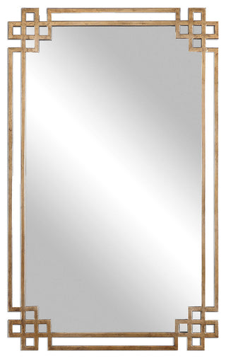 Open Geometric Gold Wall Mirror