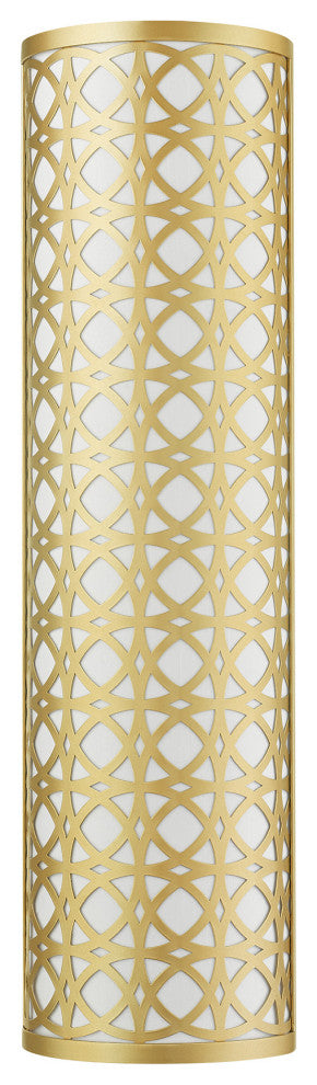 Soft Gold Fretwork, Ornamental, Transitional, Sophisticated Sconce