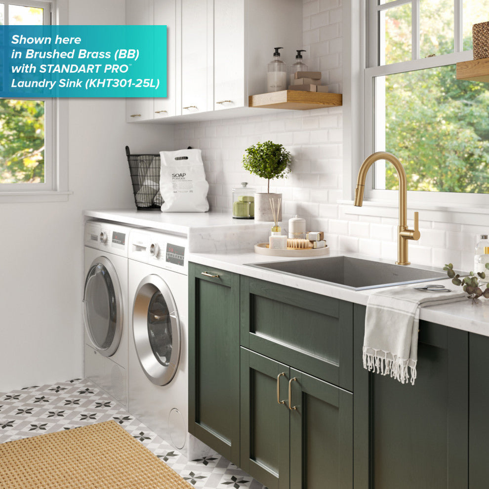 Oletto Pull-Down 1-Hole Kitchen Faucet, Spot Free Stainless Steel