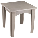 Poly Island End Table, Weatherwood