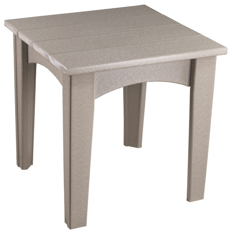 Poly Island End Table, Weatherwood