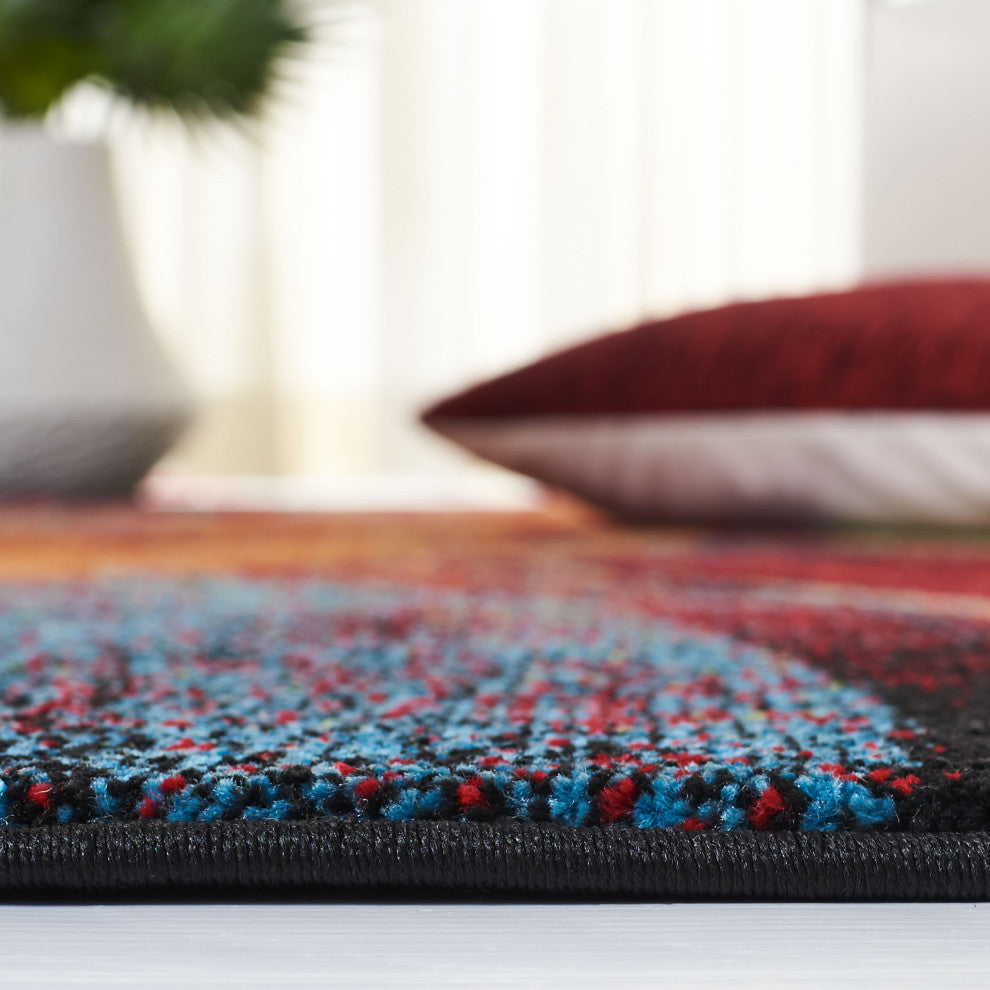 Safavieh Glacier Gla126Q Organic and Abstract Rug, Red and Green, 8'0"x8'0" Squa
