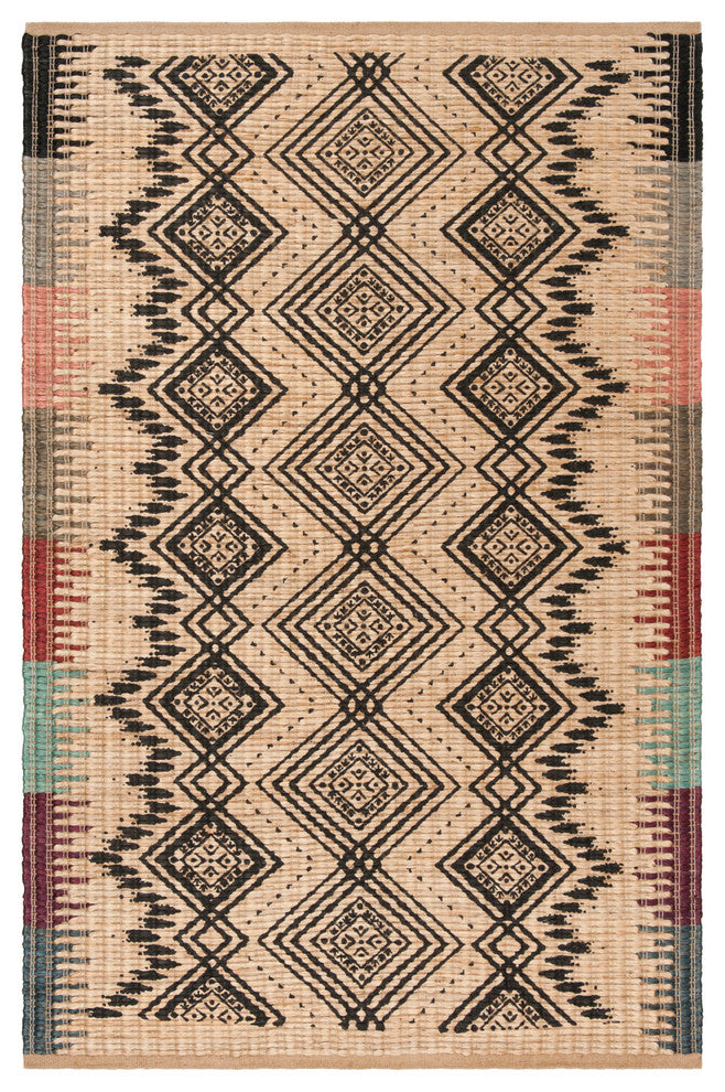 Safavieh Cape Cod Collection CAP310 Rug, Natural/Black, 5'x8'