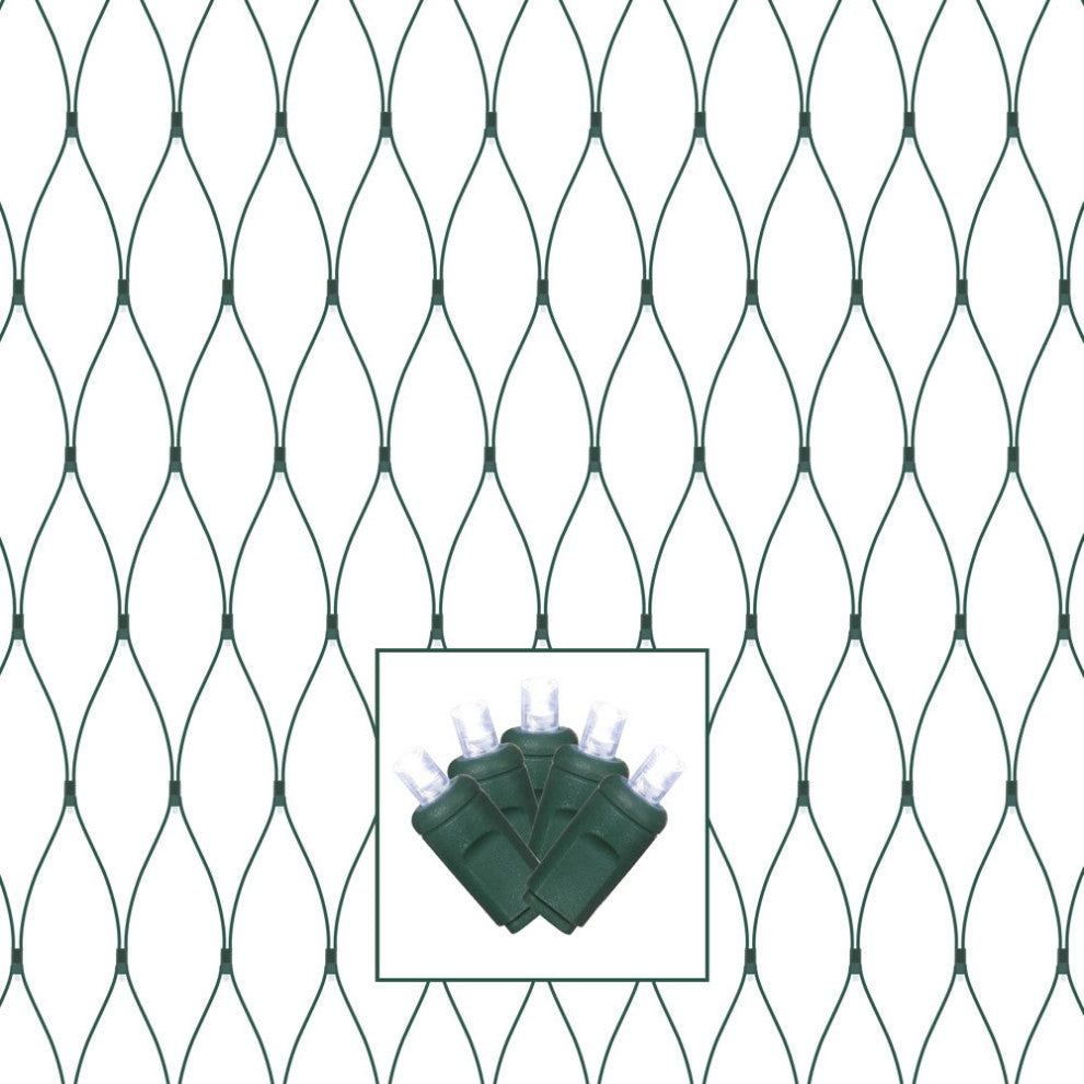 Vickerman X4B2815 150 Cool White Wide Angle Led Single Mold Christmas Net Light
