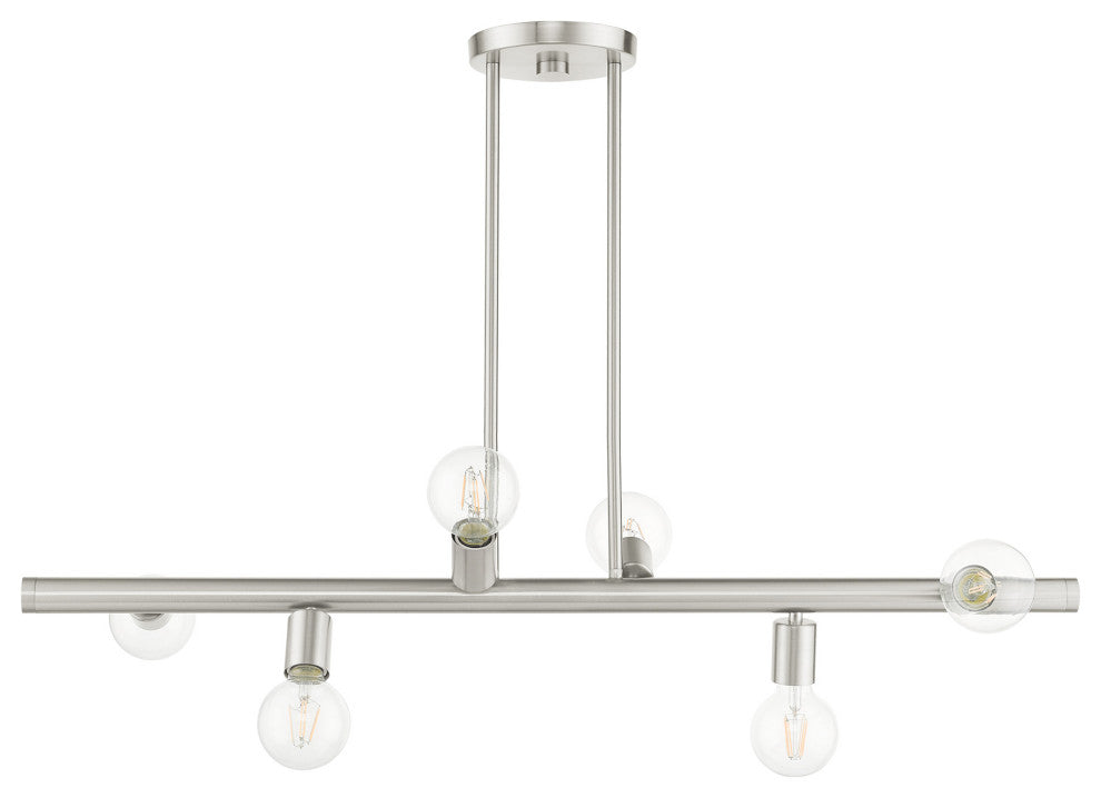 Brushed Nickel Modern, Urban, Scandinavian, Linear Chandelier