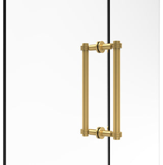 Contemporary 12" Dotted Accent Back to Back Shower Door Pull, Polished Brass