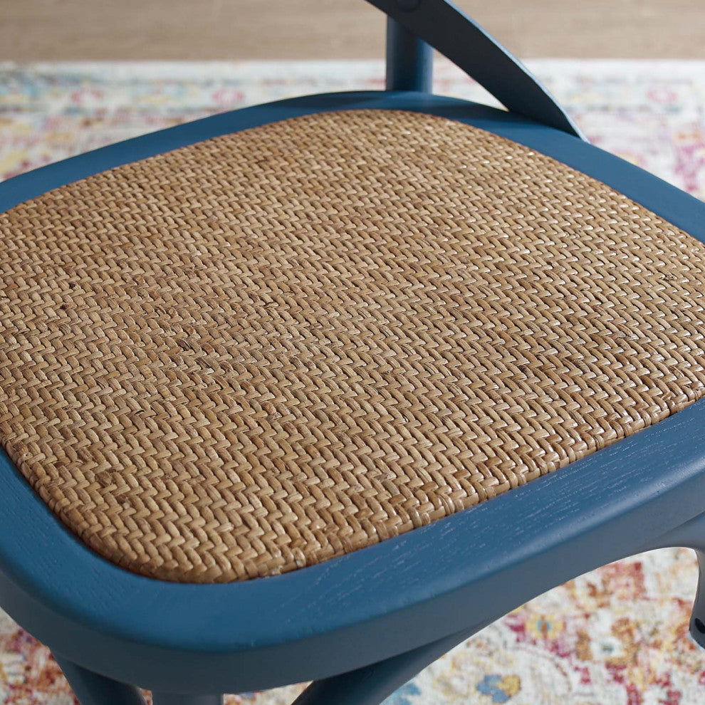 Side Dining Chair, Wood, Blue, Modern, Cafe Bistro Restaurant Hospitality