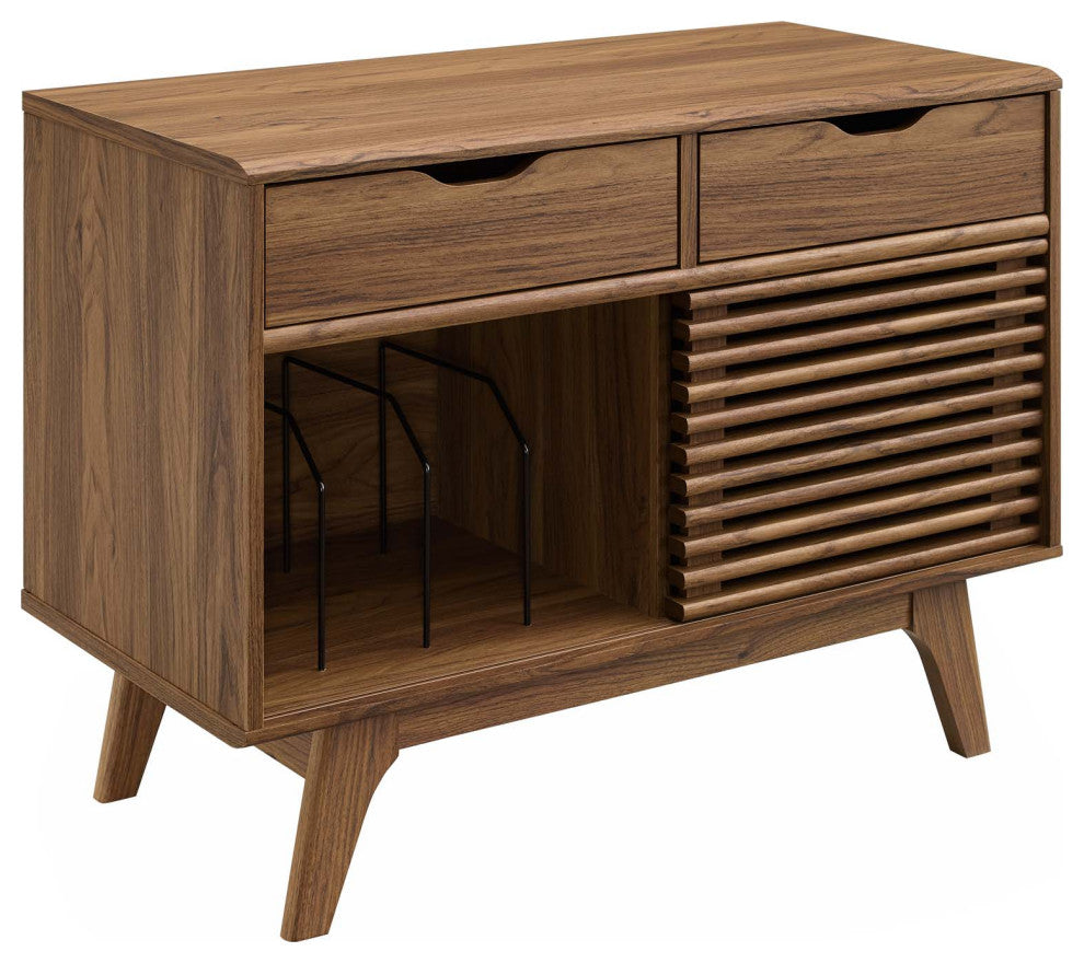 Render Vinyl Record Display Stand Walnut