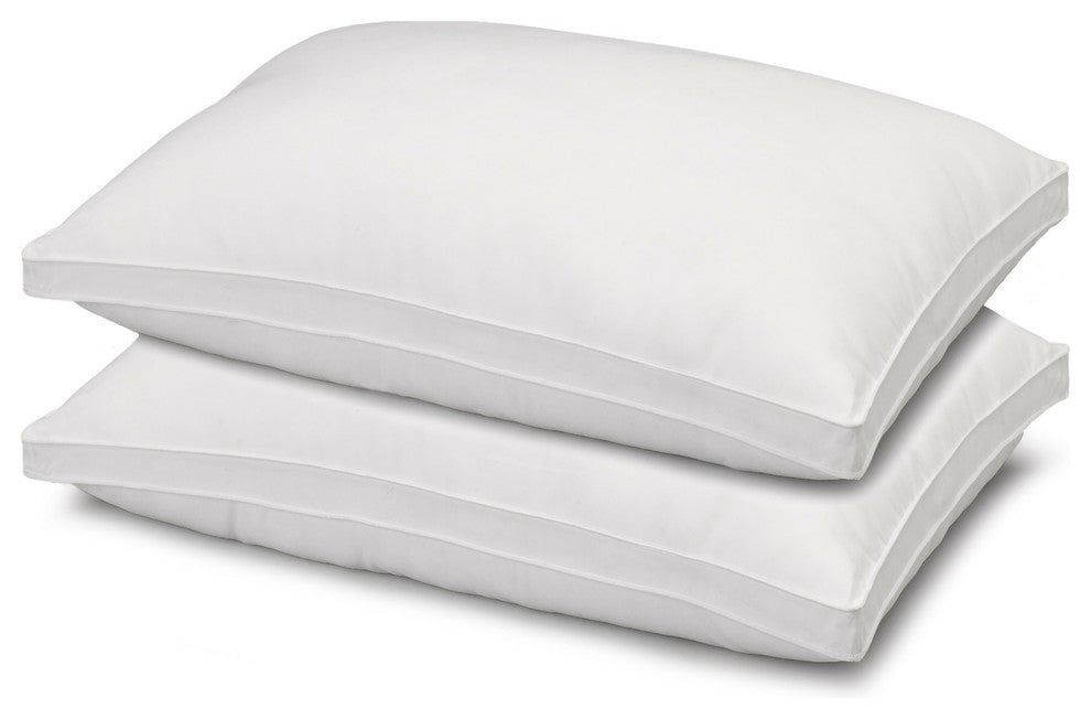 2-Pack Gusseted Microfiber Gel Filled Soft Stomach Sleeper Pillows, King