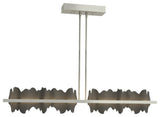Hildene Large LED Pendant, Sterling Finish, Natural Iron Accent