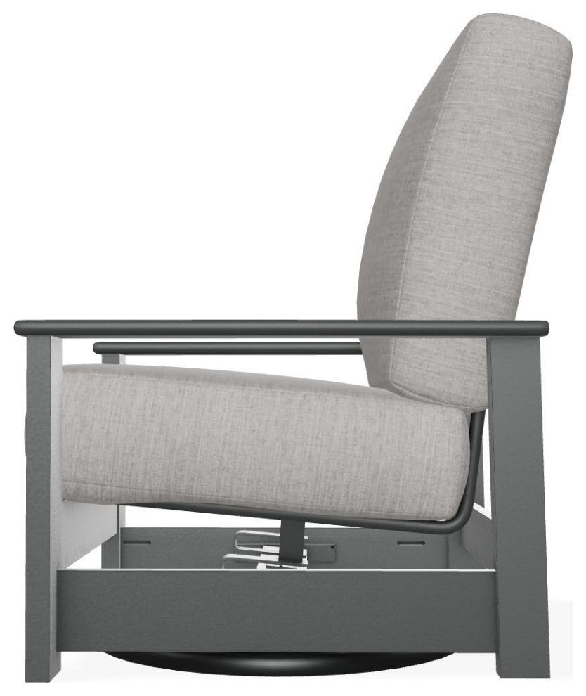 Leeward Deep Seat Outdoor Hidden Swivel Rocker, Rain Graystone/Graphite