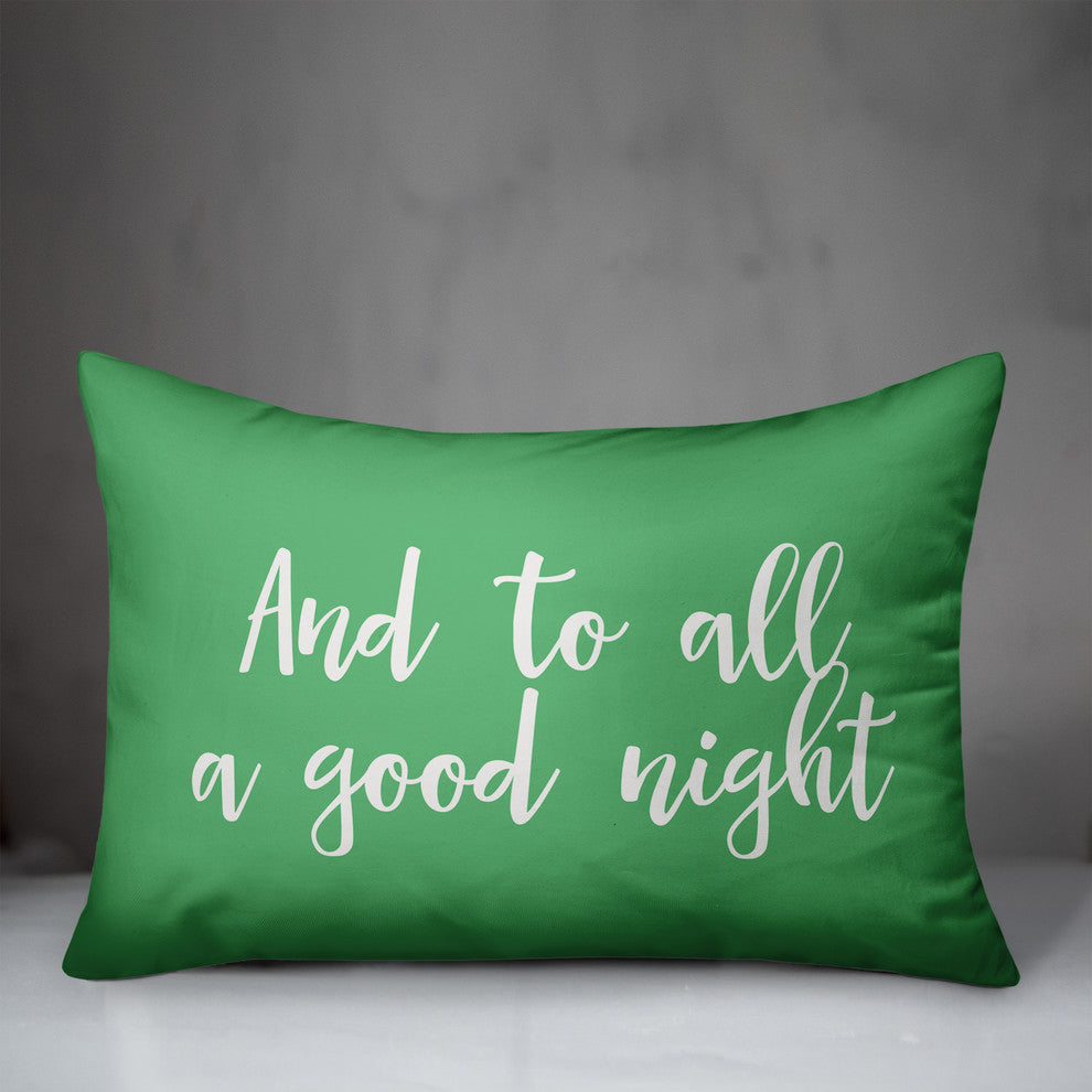 And To All A Good Night, Light Green 14x20 Lumbar Pillow
