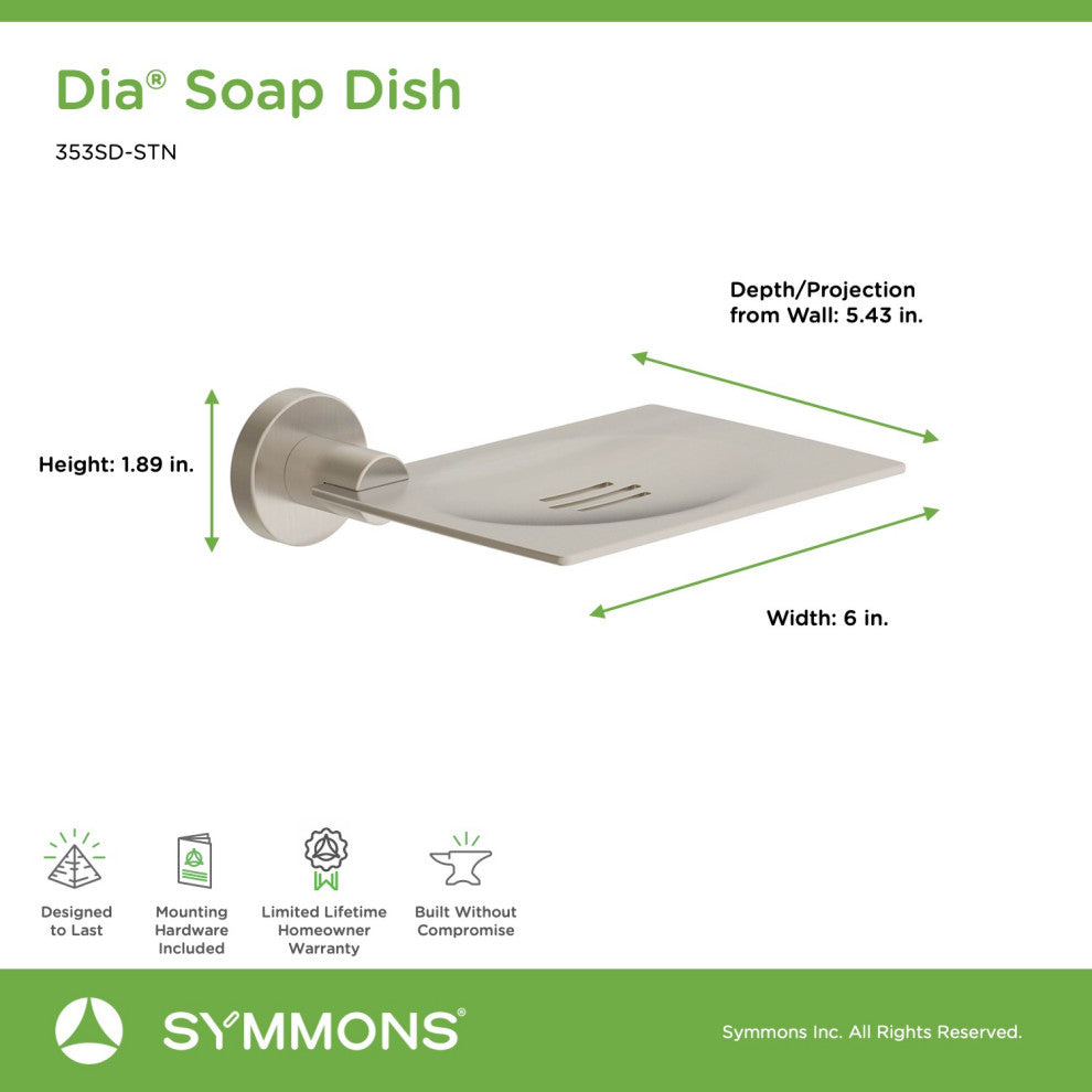 Dia Wall Mounted Soap Dish, Satin Nickel