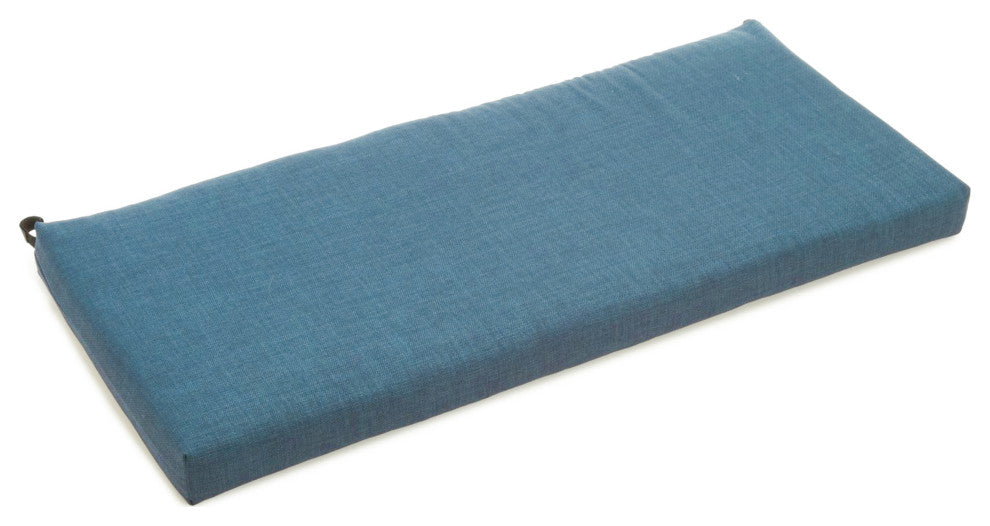 45"X19" Solid Outdoor Spun Polyester Loveseat Cushion, Sea Blue