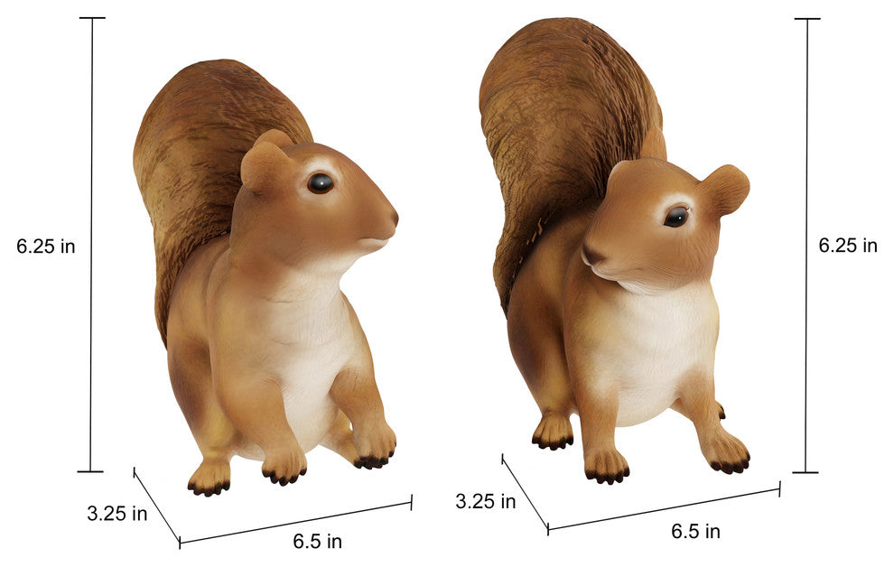 Squirrel Statues-Resin Animal Figurine, Set of 2, by Pure Garden