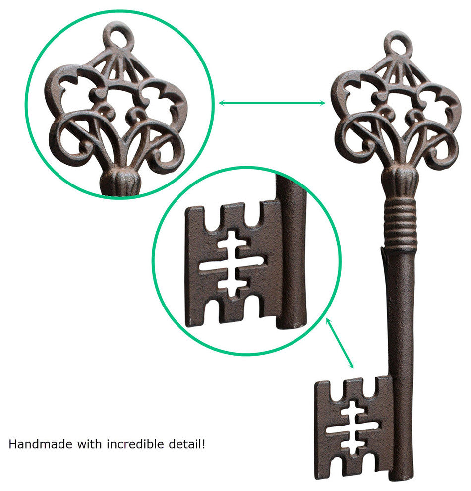 Cast Iron Skeleton Key, Rustic Bronze