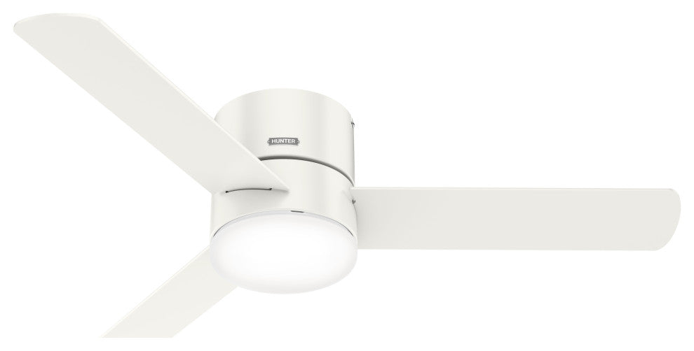 Hunter 52" Minimus Fresh White Low Profile Ceiling Fan With LED Light and Remote
