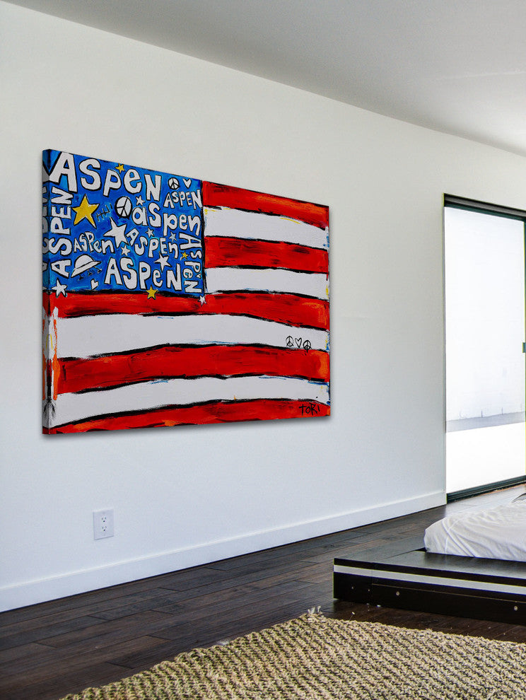 "Aspen Flag" Painting Print on Canvas by Tori Campisi