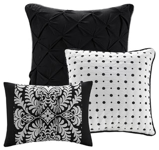 Madison Park Vienna Traditional 7-Piece Cotton Comforter Set, Black