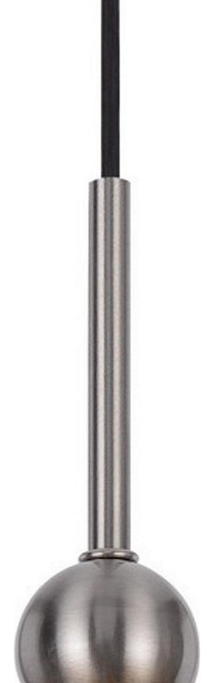 8 Inch Dia. Pendant Ceiling Light Fixture, Rope Woven Shade, Brown, Chrome