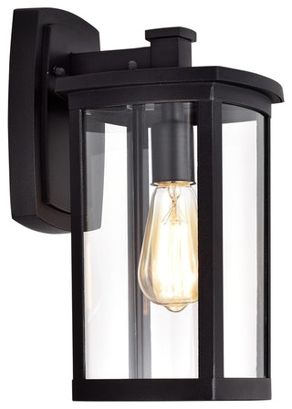 Quill Transitional 1 Light Textured Black Outdoor Wall Sconce 14" Height