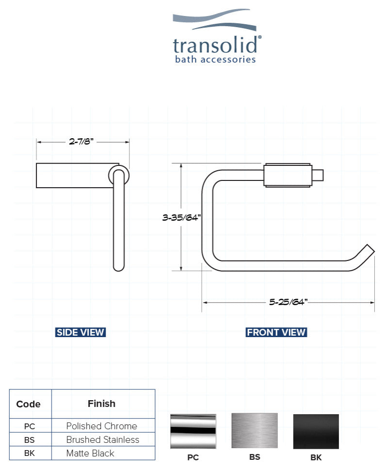Transolid Maddox Paper Holder, Polished Chrome